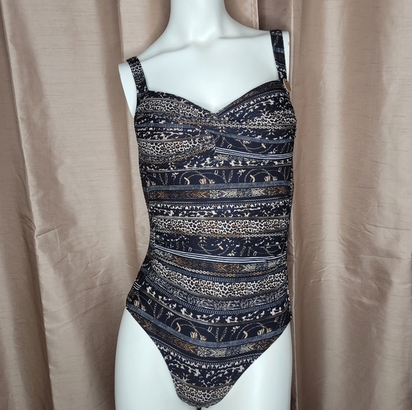 Nip Tuck Other - Nip Tuck Swim Women's One Piece Bathing Suit - Size: 6 - Black/Brown-  NWT